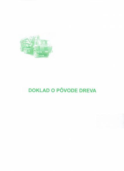 Tlaivo Doklad o pvode dreva, formt A4, samoprepis/100 obr.1