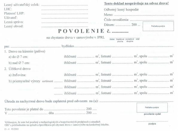 Tlačivo Povolenie na chystanie dreva, formát A5, bez samoprepisu obr. 2 Tlačivo Povolenie na chystanie dreva, formát A5, bez samoprepisu obr. 2