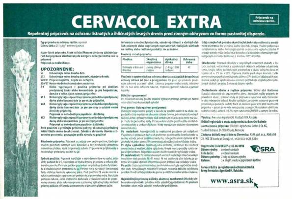 Repelent Cervacol Extra, obch. bal. 15 kg,  Cena/ kg: 6,40 EUR bez DPH (7,68 EUR s DPH/kg)